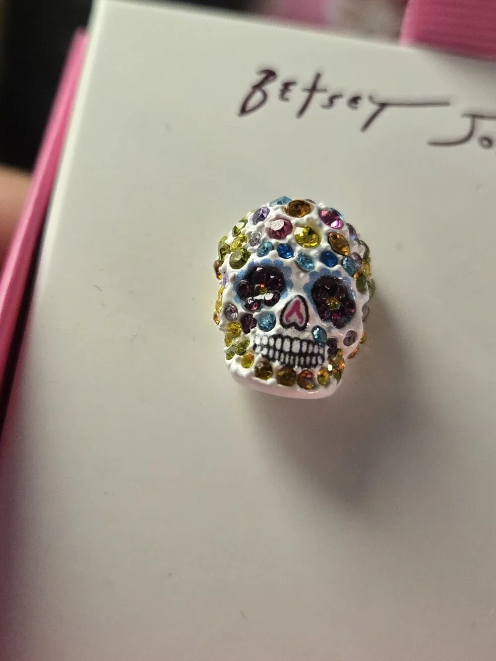 Betsey Johnson Sugar Skull Calavera Earrings, New In Box